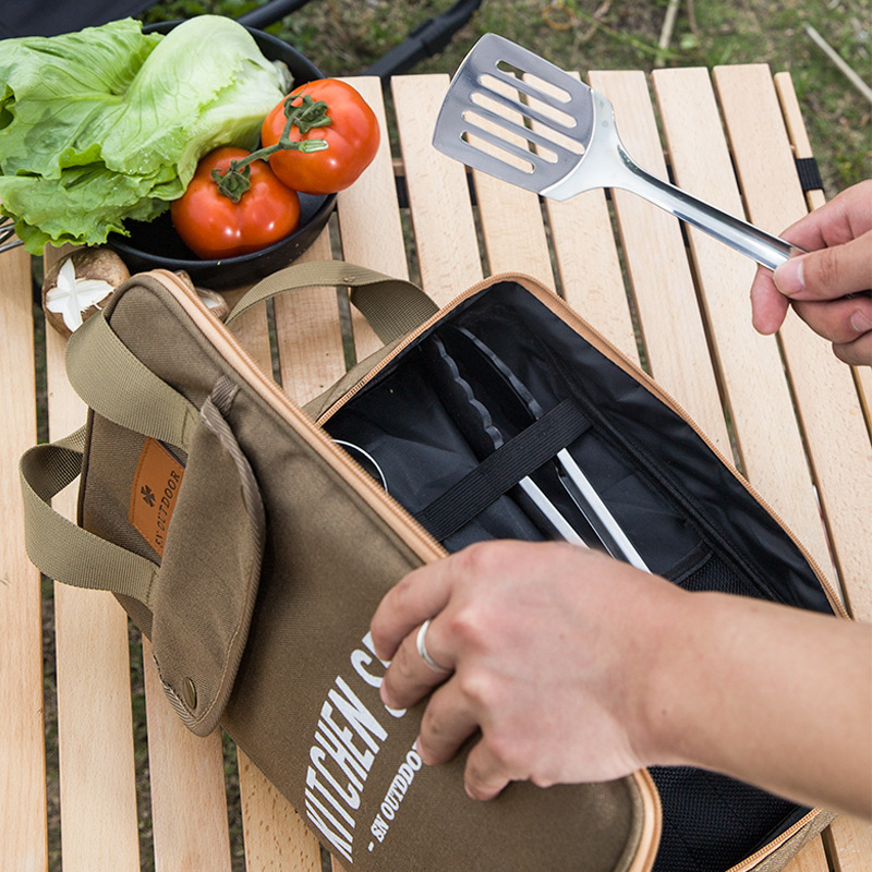 Camping Cooking Organizer - 8 adet Kamp Mutfak Tencere Seti