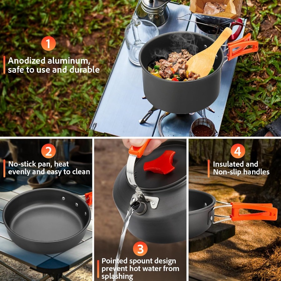 Kamp Yemek Seti: 35oz Yapışmaz - Camping Hiking Cooking incelemesi ve fiyatı